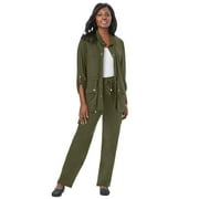 Jessica London Women's Plus Size 2-Piece Stretch Knit Cargo Set