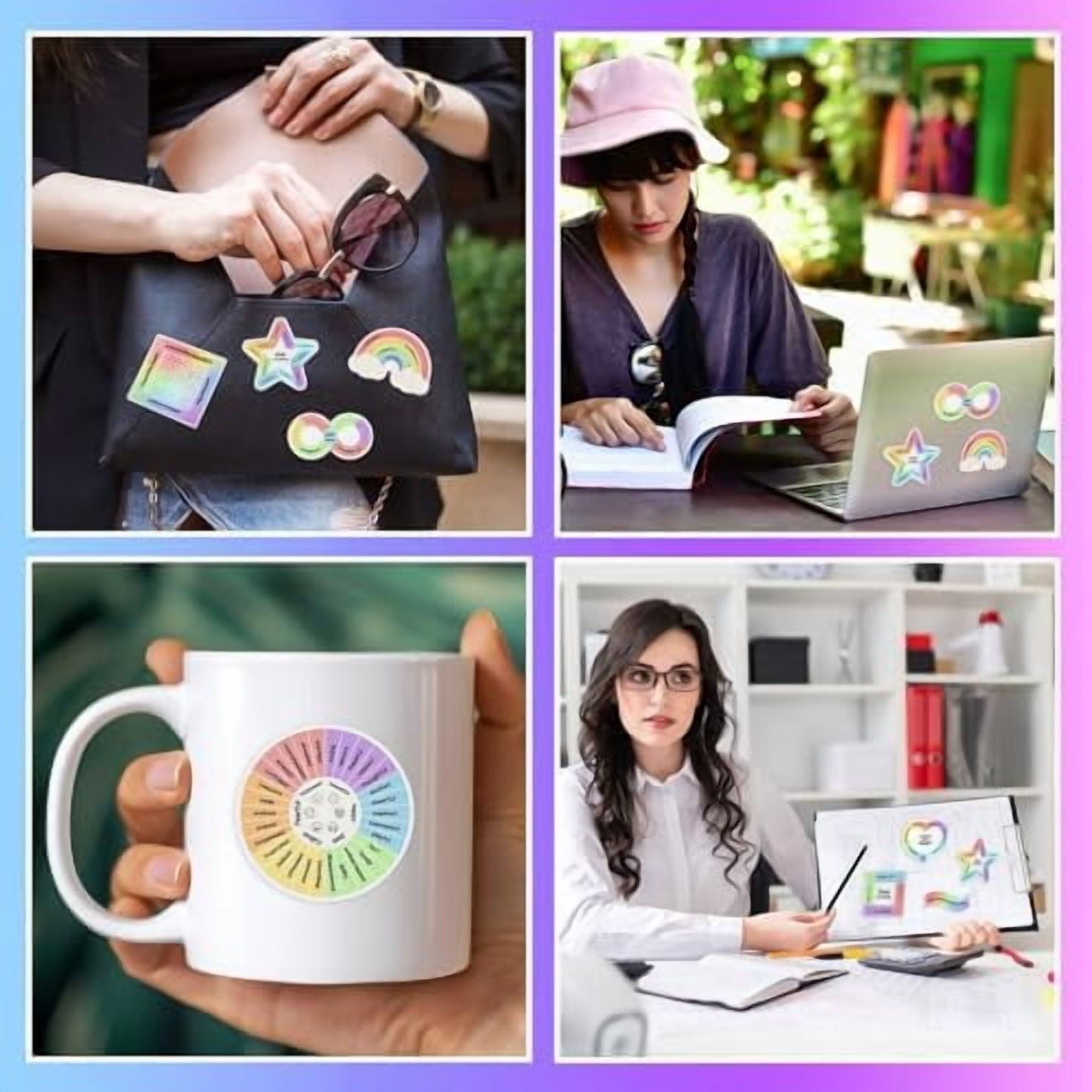 72 Pieces Anxiety Sensory Stickers Textured Stickers Fidget Mindfulness Sticker School Counselor Supplies Adult Sensory Items Anxiety Relief, 9 Styles(Rainbow Color)