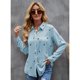 thumbnail image 3 of Blusa túnica de manga larga, camisa con cuello en V, elegante, con botones, informal, holgada, de manga larga, 3 of 7