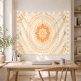 thumbnail image 5 of Orange Lotus Mandala with Crescent Moons and Leaves, Peaceful Boho Art for Mandala Lovers, Bohemian Wall Art, Housewarming Gift, Tapestry Wall Hanging for Bedroom and Living Room, 5 of 7