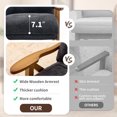 thumbnail image 6 of Ktaxon Mid Century Chenille Accent Chair, 5 Position Adjustable Recliner Chair, Rubber Wood Frame Lounge Chair for Living Room Bedroom Office Black, 6 of 8