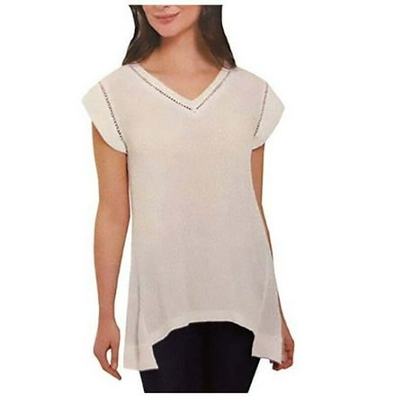 ELLEN TRACY Women's Crochet Detail Top Blouse / S / E-CREAM New with box/tags