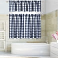 thumbnail image 6 of GlowSol Buffalo Plaid Tier Curtains Farmhouse Thick Yarn Dyed Blackout Cafe Curtains for Bathroom Dining Room, Navy White, 28"W x 36"L x 2 Panels, 6 of 6