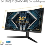 ASUS TUF VG34VQL1B 34 3440x1440 UWQHD 1ms 165Hz Curved Desktop Monitor