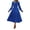 Blue M, variant on Fall Spring Women Dress Long Lantern Sleeves A-line Patchwork Round Neck Solid Color Pleated Bohemian Style Midi Dress Party Dating Dress