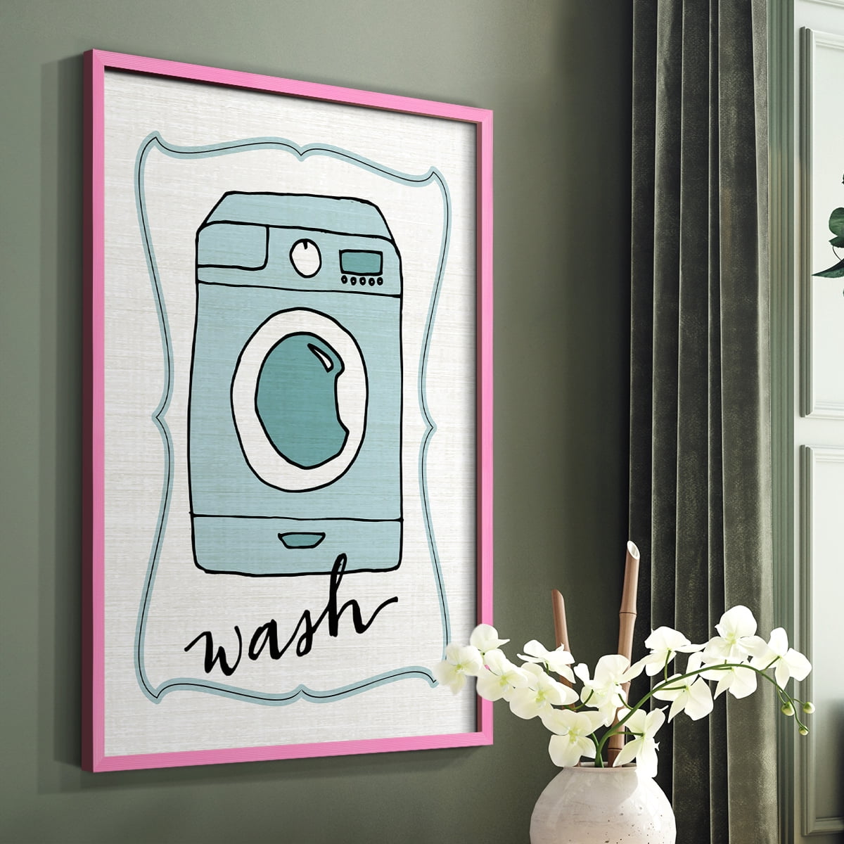 Wash Framed Print in Pink Solid Wood 11 x 14 Framed Print
