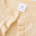 thumbnail image 3 of Hansber Toddler Girls Spring Cardigan Sweater Flower Ruffle Long Sleeve Bolero Shawls Single-Button Champagne 90, 3 of 5