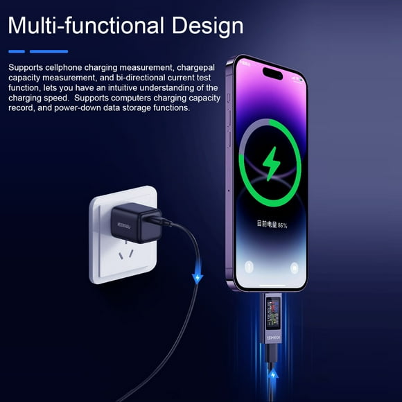 Voltage detector,Support 4-30v 0-12a Power Meter Support Meter Support 4-30v Voltmeter Alloy Power Tester Pd Voltmeter Alloy Power Meter Type-c Tester Pd Tester Buzhi Type-c Compatibility Inter