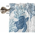 thumbnail image 4 of Kitchen Curtains Set, Navy Blue Grey Coastal Kitchen Curtains and Valances Set, Sea Turtle Nautical Coral Summer Beach Rod Pocket Tier Curtains 36 Inch Length for Cafe/Bedroom Windows, 4 of 6
