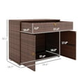 thumbnail image 4 of Outdoor Storage Cabinet, Waterproof PE Rattan Cabinet with Drawer for Indoor, Outdoor Swimming Pool, Mixed Brown, 4 of 11