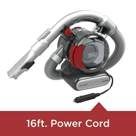 Black+Decker - Flex Automotive  Hand Vac - Titanium/Red