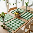 thumbnail image 5 of Green White Plaid Placemats Set of 6 Simple Style Place Mats Table Mats Kitchen Dining Home Outdoor Party Table Decoration, 5 of 9