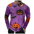 thumbnail image 4 of Tshirts Shirts For Men Halloween Cartoon Printed Crew Neck Long Sleeve Comfortable Tops Casual Loose Mens T-Shirts C L, 4 of 4