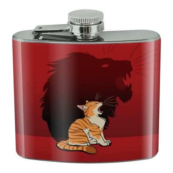 Little Kitten Lion Roar Stainless Steel 5oz Hip Drink Kidney Flask