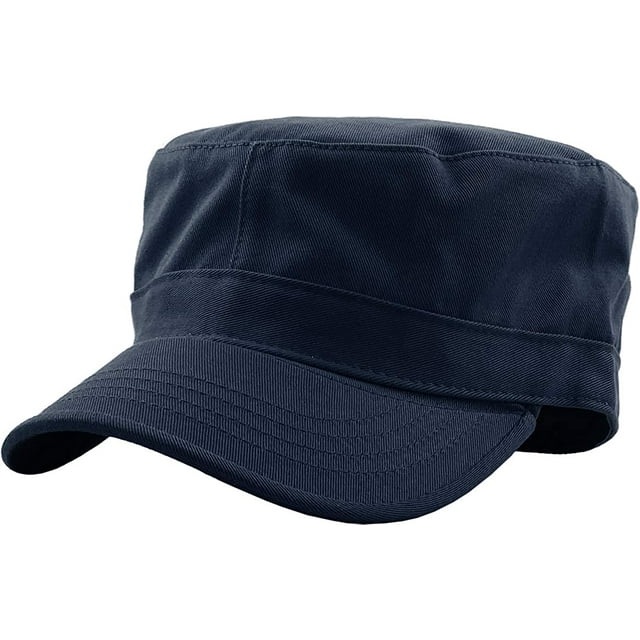 Army Cap Basic Everyday Military Style Hat-04) Daily Cadet Navy