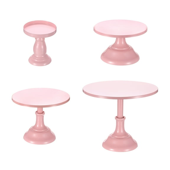 4pcs Metal Cake Stands 3/8/10/12 Inch Dessert Table Display Set, Pink