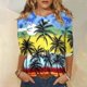 thumbnail image 1 of ICHUANYI Liquidación Moda Mujer Impreso Camiseta Suelta 3/4 Mangas Blusa Cuello Redondo Casual Tops ICHUANYI WER2023082203024, 1 of 4