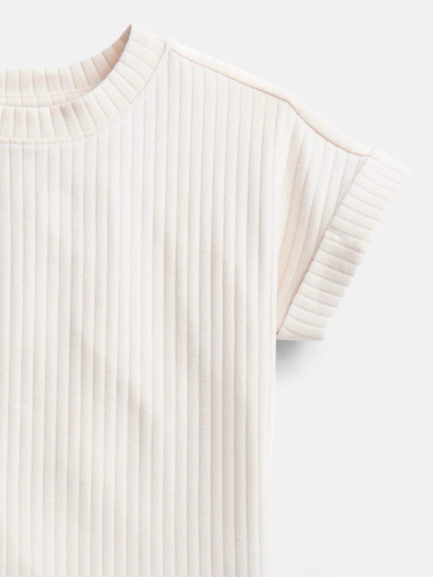 Wonder Nation Girls' Ribbed Knit Top with Short Sleeves, Sizes 4-18 & Plus