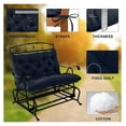 thumbnail image 2 of Swing Cushion Replacement Outdoor Porch Swing Cushions Waterproof Swing Cushions 2-3 Seater Replacement Washable Swing Replacement Cushions, for Outdoor Patio Porch Swing Cushions, 2 of 8