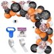 thumbnail image 1 of Kit de guirnalda de globos de decoración de Halloween, 109 unidades, globos de confeti naranja, negro y blanco con tela de araña, suministros de decoración de fiesta de Halloween para exteriores, interiores, hogar, jardín, patio, decoración de Halloween Zhivalor HMYH621, 1 of 8