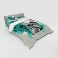 thumbnail image 3 of Ambesonne Pug Bedding Set 3 Pcs, Hand Drawn Head of a Dog, Twin, Blue Black White, 3 of 3