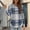 Sky Blue, variant on Fall Tops for Women 2025 Plaid Flannel Shirts Cotton Blend Long Sleeve Tunic Sweatshirt Loose Fit Color Block Blouse Casual Loose Check Round Neck Irregular Bottomed Shirt Top Sky Blue S