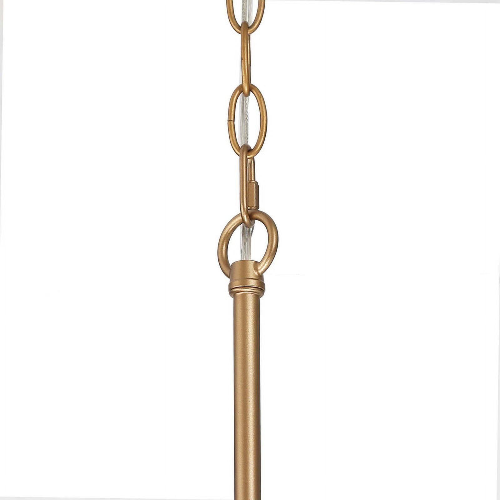 LNC 6-Light Matte Gold Cylinder Chandelier with Seeded Glass for Kitchen Island