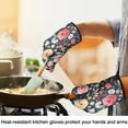 thumbnail image 4 of Cute Oven Mitts,Pioneer Flower Floral Print Pattern Oven Mitt 2-Pack Set,Kitchen Gloves for Oven,Heat Resistant Oven Mitts 7.7"x12", 4 of 7