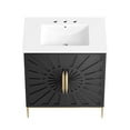 thumbnail image 3 of Modway Awaken 30" Solid Wood and MDF Bathroom Vanity in White/Black, 3 of 7