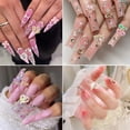 thumbnail image 4 of Colgantes para uñas GUAACCB, 12 unidades, aleación de corazones rosas con gemas, 12 unidades, 4 of 7