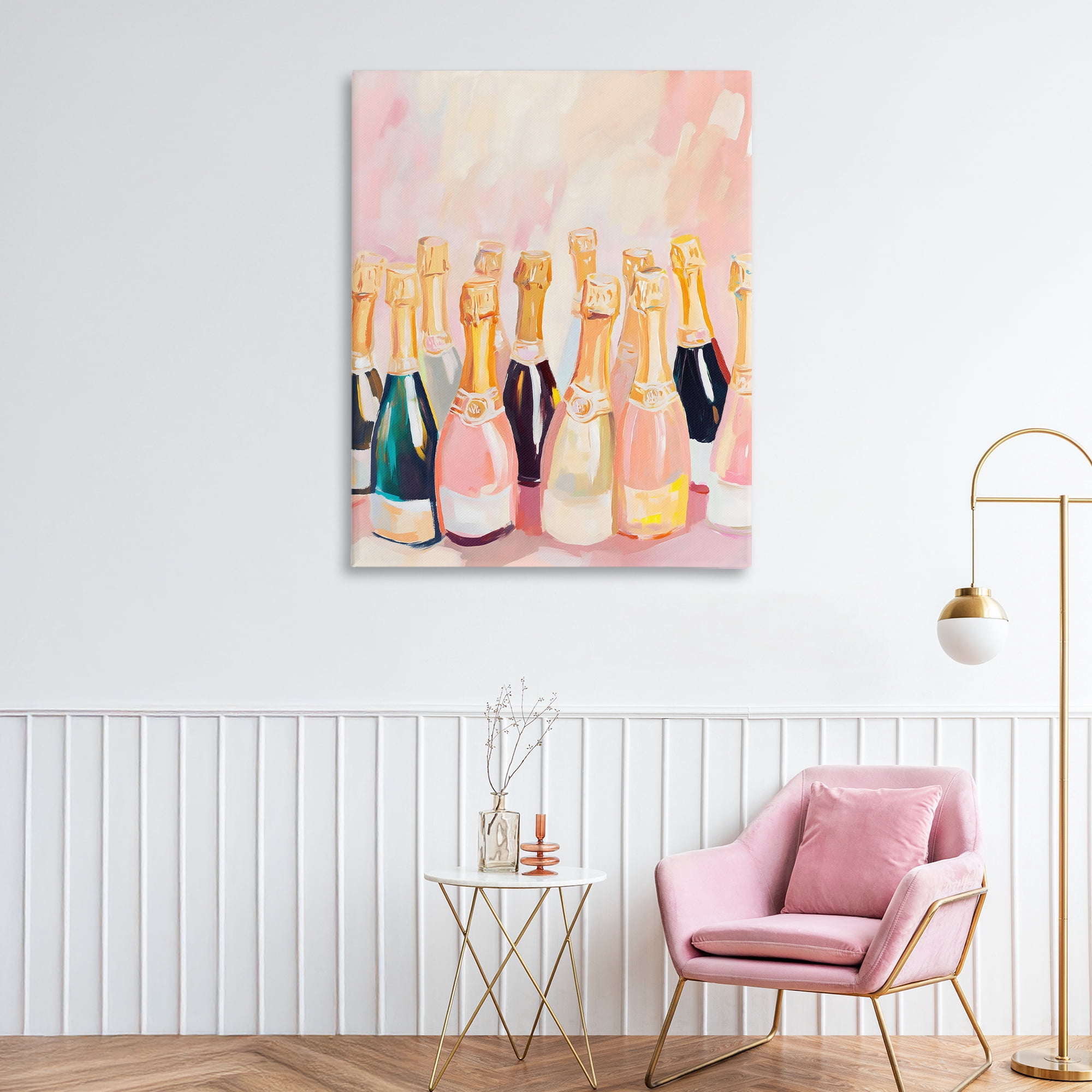 Stupell Industries Blush Champagne Bottles Collection Canvas Wall Art, design by The Prints Vibe