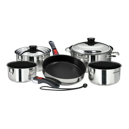 

Magma 10 Piece Scratch Resistant Stainless Steel Non Stick Nesting Cookware Set