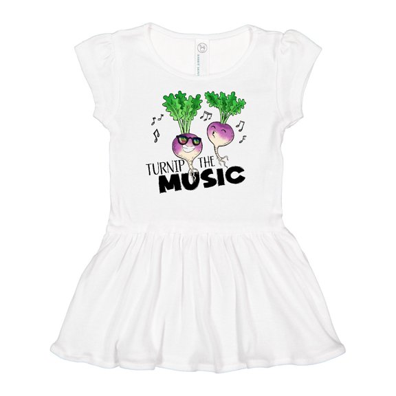 Inktastic Turnip the Music Partying Vegetables Girls Baby Dress
