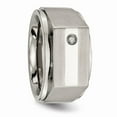 thumbnail image 5 of Grey Titanium Ring Band Wedding Diamond Satin & Polished, 5 of 7