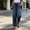 A-1-Blue, variant on Women's High Waisted Denim Pants - Pull on Elastic Waist Jeans - Casual Travel Vacation Straight Leg Classic Distressed Blue Jeans with Pockets,XL