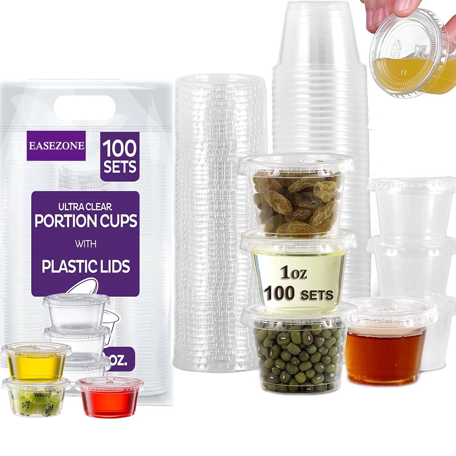 Squat Cups Crystal Clear Disposable Hard Plastic Shot Cups Shots Tumblers Dips Sauce Jello Plasticpro 5 oz Shot Glasses Great for Whiskey Tasting Samples Pack of 100 