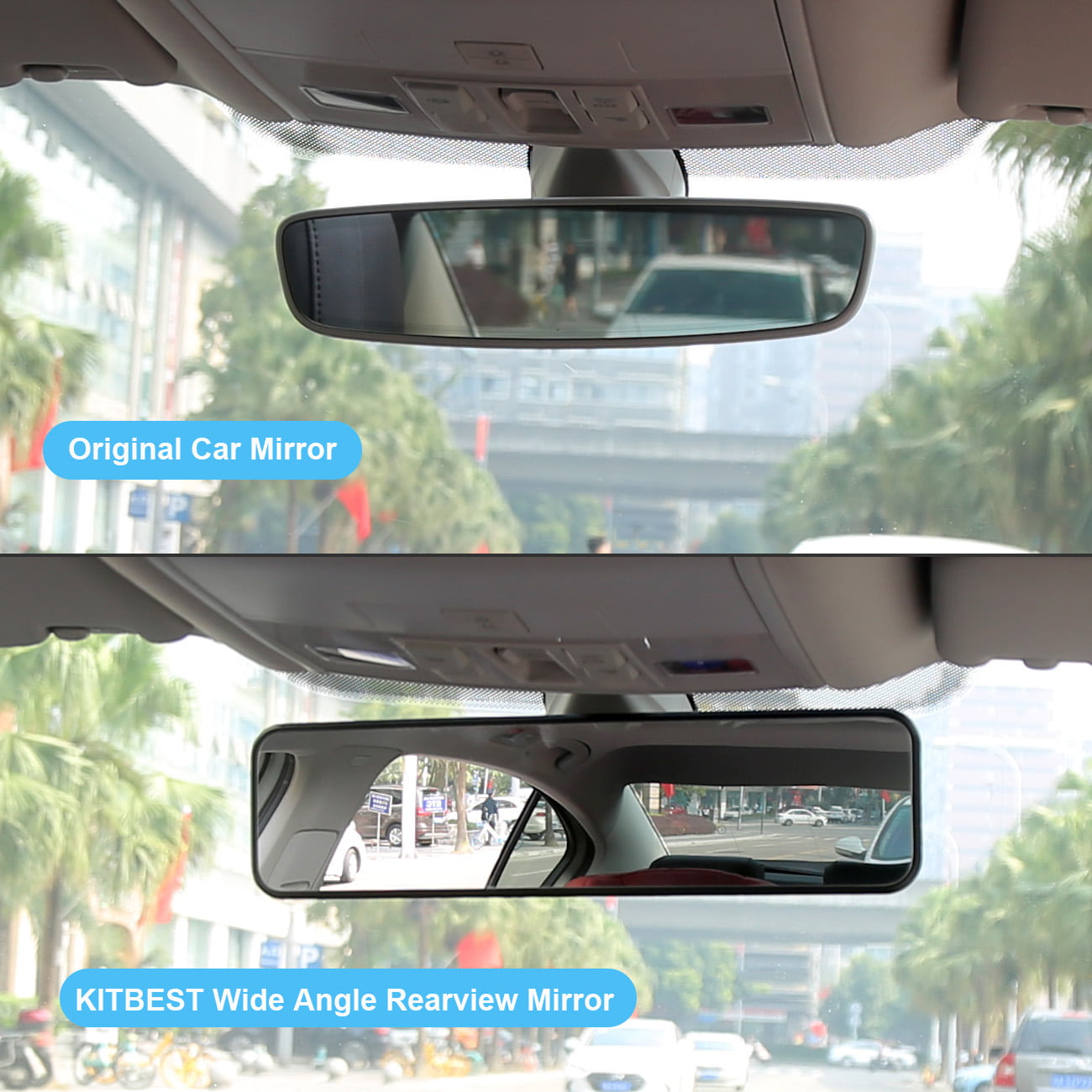 Convex Rearview Mirror Interior Clip on Wide Angle Rear View Mirror to Reduce Blind Spot Effectively Kitbest Rear View Mirror 