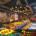 thumbnail image 3 of 12 Lights Hemp Rope Chandelier Ceiling Light Rustic Wheel Large Pendant Light Fixture New, 3 of 13