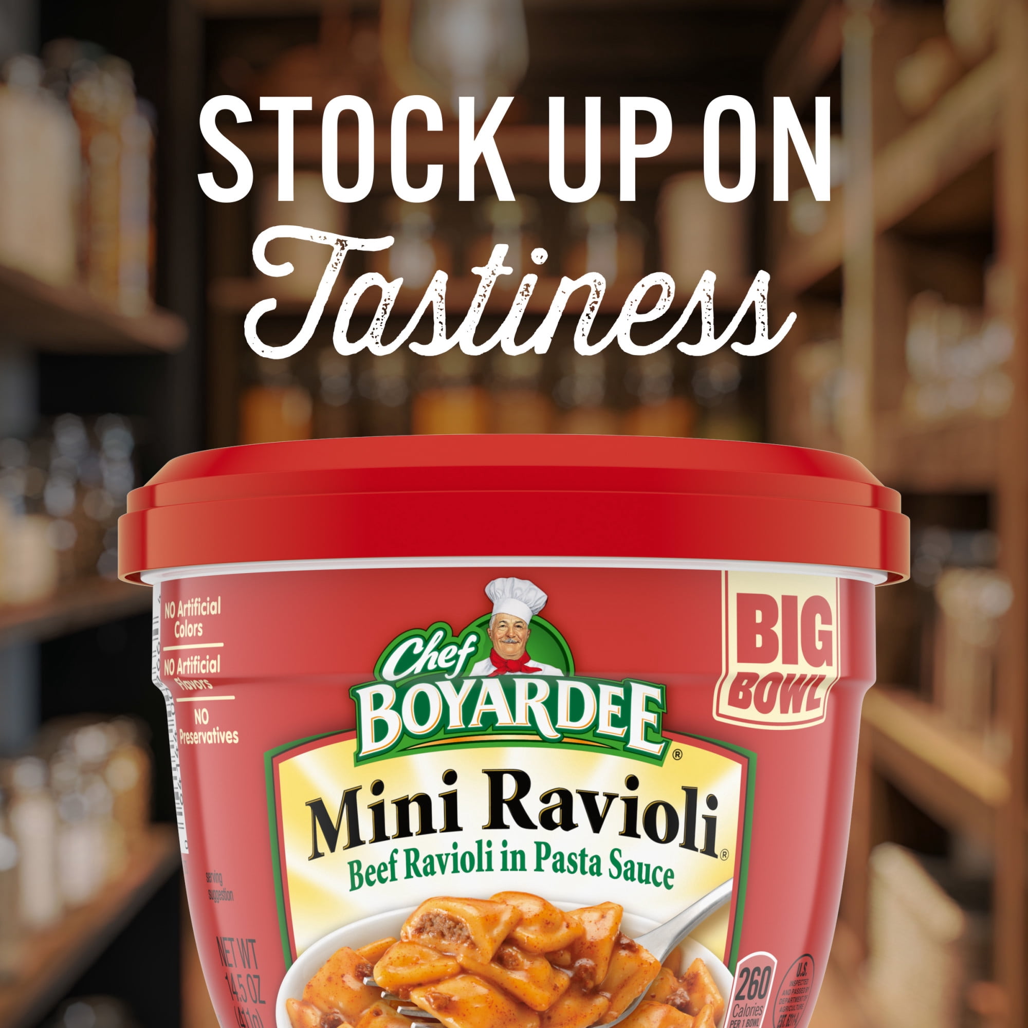 (3 pack) Chef Boyardee Mini Ravioli, Beef Ravioli in Pasta Sauce, Microwavable Meal, 14.5 oz. Bowl