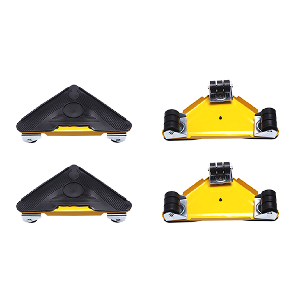 MOMOJIA Furniture Mover Tool Transport Lifter Heavy Stuffs Moving 4 Wheeled Roller Universal Pulley with 1 Bar Set Professional Device