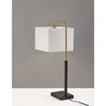 thumbnail image 6 of Adesso Flora Table Lamp, Black & Antique Brass, Off-White Textured Fabric Shade, 6 of 6