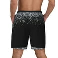 thumbnail image 4 of Balery Silver Glitter1 Mens Swim Trunks Swim Shorts for Men Quick Dry Inseam Beach Shorts with Compression Liner Pocket-Small, 4 of 9