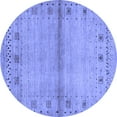 thumbnail image 1 of Ahgly Company Indoor Round Abstract Blue Contemporary Area Rugs, 5' Round, 1 of 4