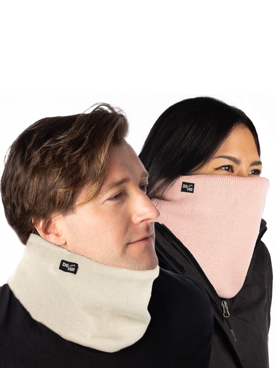2 Pack Fleece Neck Warmer for Men Women Winter Ski Neck Gaiter Tube Face Mask 