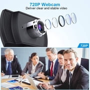 Hually Webcam with Microphone, Full HD 1080p/15fps Video Calling, USB Plug and Play, Works with Skype, Zoom, FaceTime, Hangouts, PC/Mac/Laptop/Macbook/Tablet - Black