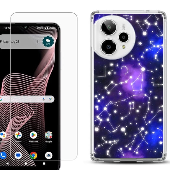 Phone Case for ATT Verge 2 5G, with Screen Protector, by OneToughShield - Constellations