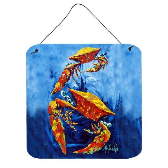 Carolines Treasures MW1345DS66 Crab Puddle O Two Wall or Door Hanging Prints 6x6 multicolor