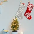 thumbnail image 4 of BadPiggies Plush Fleece Christmas Stockings Large Snowflakes Hanging Sock Gift Candy Organizer for Family Holiday Xmas Party Decor, 4 of 9