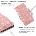 thumbnail image 5 of Petocase for Samsung Galaxy S23 Ultra Wallet Case,Embossed Mandala Floral Leather Folio Flip Wristlet Shockproof Protective ID Credit Card Slot Holder Cover for Women Girls,Rose Gold, 5 of 7