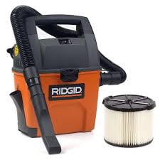 RIDGID Aspirateur d'Atelier Humide/sec Portable 11 L (3 Gal.) 3,5 HP de Pointe avec Bac à Poussière Intégré et Accessoires
